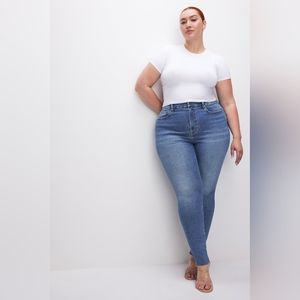 Good American Ultra High Waist Skinny Blue Jeans, Size 14-18